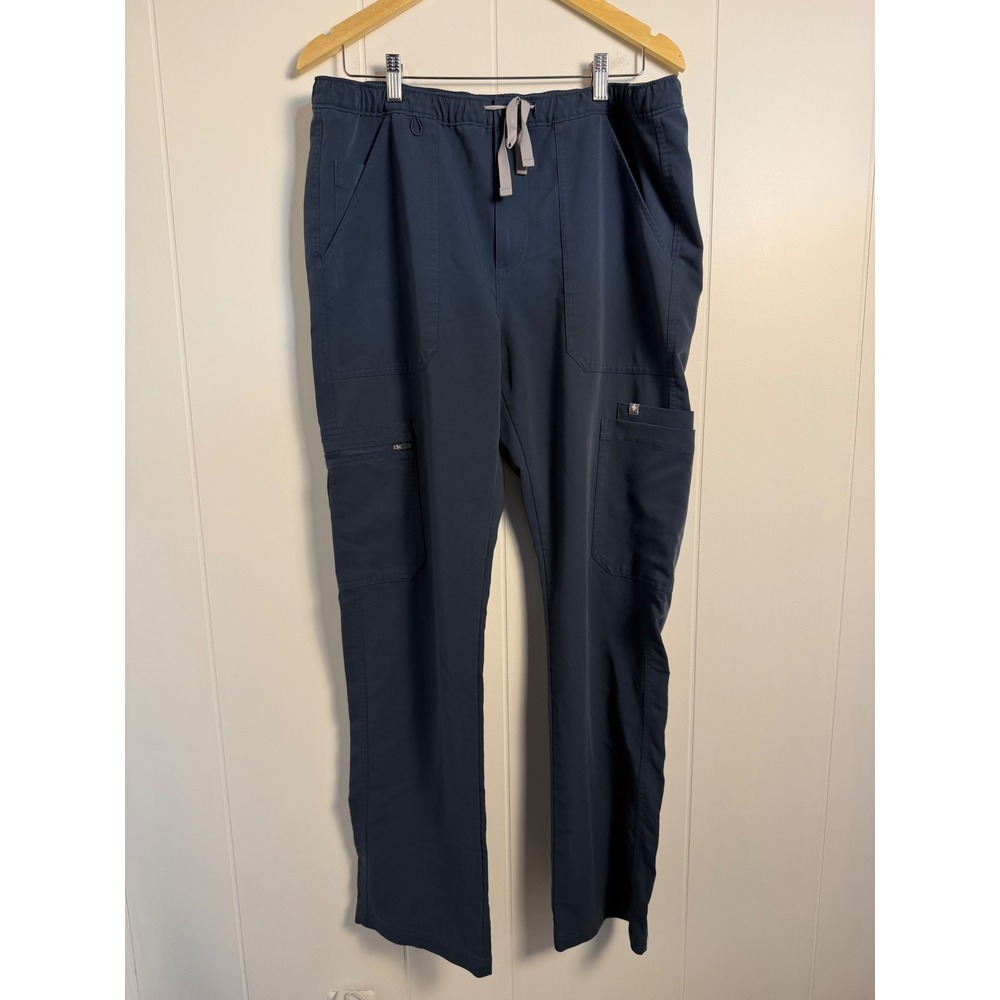 FIGS Scrub Pants Large Navy Blue TM3001 Technical Collection Cargo Tall Long